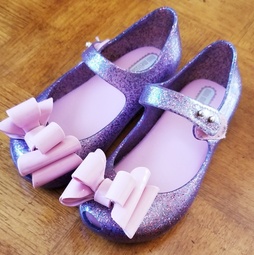 Mini Melissa purple and pink bow shoe